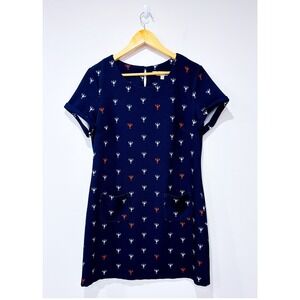 YUMI Navy lobster print dress | Nautical preppy playful | Size 10